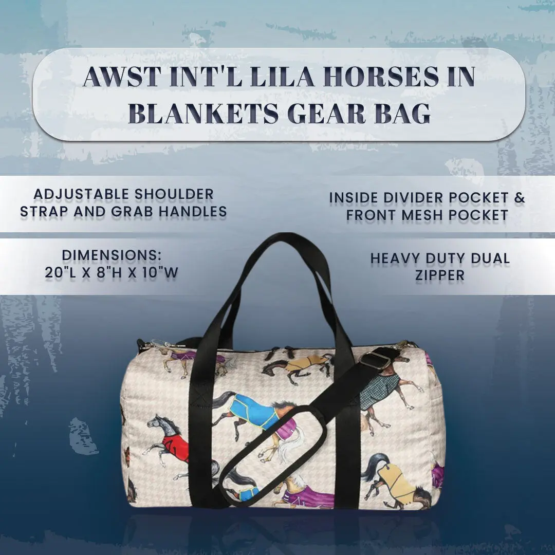 Awst Int'l Lila Horses In Blankets Gear Bag 1