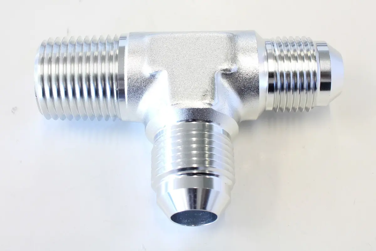 An-To-Npt Fuel Fitting Tee – 1/2" Npt To Dual -8 An (Af826-08-08S) 1