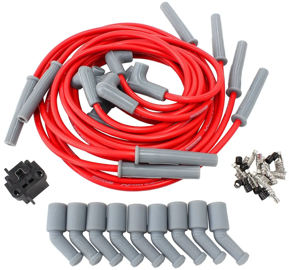 Xpro Red 8.5Mm V8 Ignition Wire Set With 180° Spark Plug Boots (Af453) 1