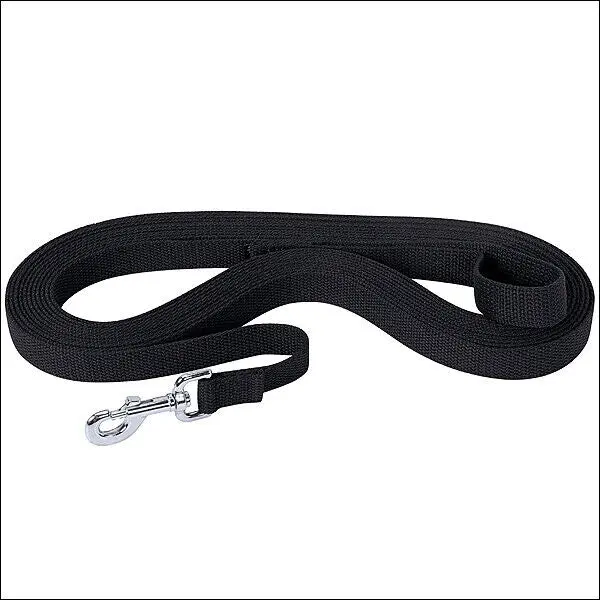 Black Weaver Tack Horse Flat Cotton Lunge Line With Nickel Plated 225 Snap 1