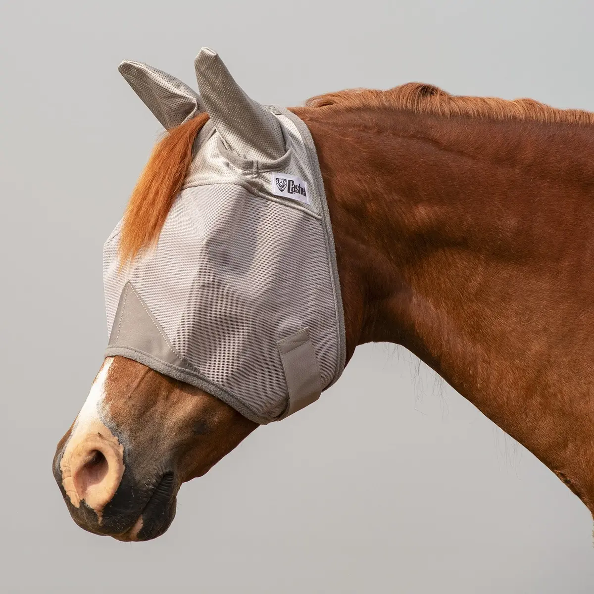 Cashel Crusader Horse Fly Mask With Ears- Grey 1