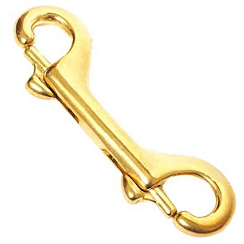 Hilason 3-1/2" Western Horse Tack Double End Snap – Heavy Duty Solid Brass Dual Bolt Snap 1
