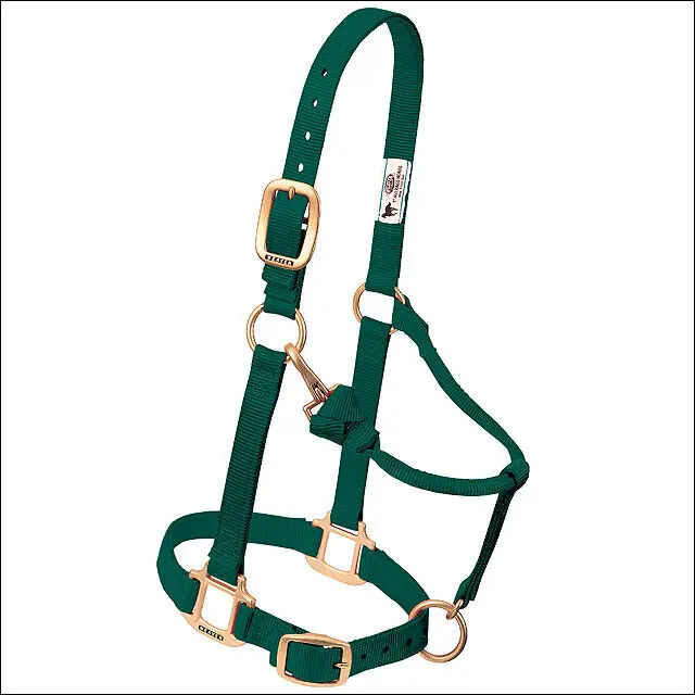 Hunter Green Western Tack Adjustable Horse Halter 1" Average 1