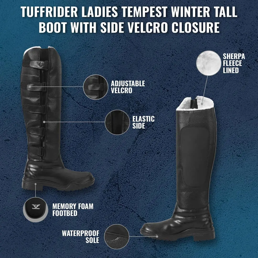 Tuffrider Ladies Tempest Winter Tall Boot With Side Velcro Closure 9