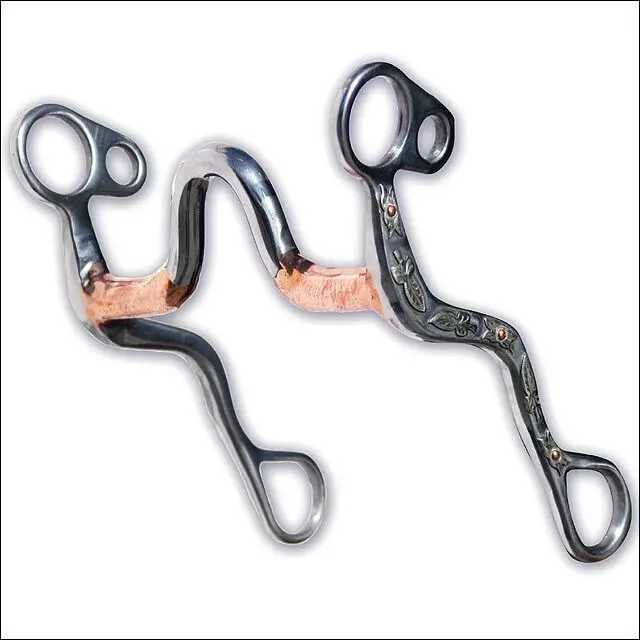 Professional Choice Bob Avila Leaf Shank Medium Port Copper Bars Horse Bit 1