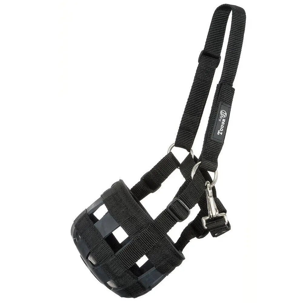 Tough 1 Poly Nylon Grazing Horse Muzzle Halter Black 1
