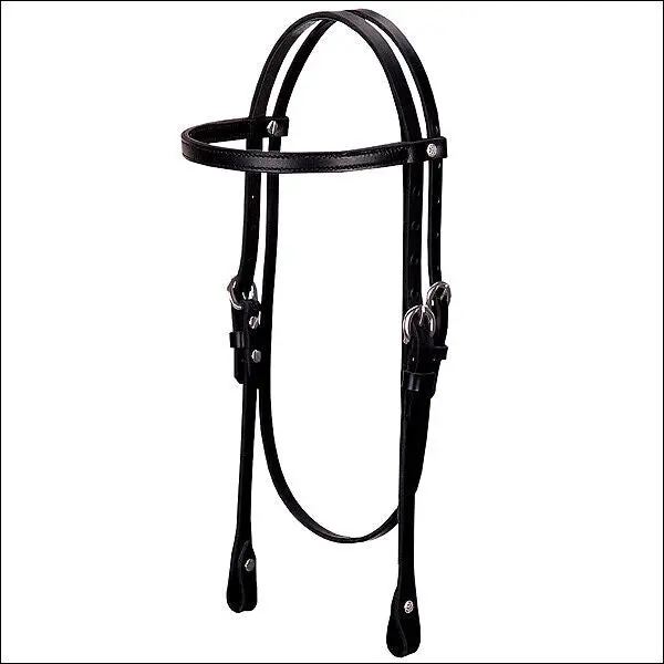 Weaver Leather Browband Headstall Stitched Black Horse Size 1