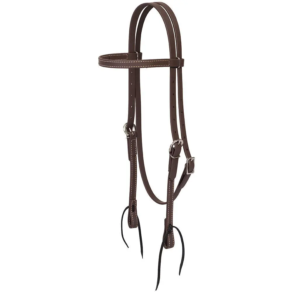 Weaver Leather Brown Western Tack Brahma Webb Browband Horse Headstall Bridle 1