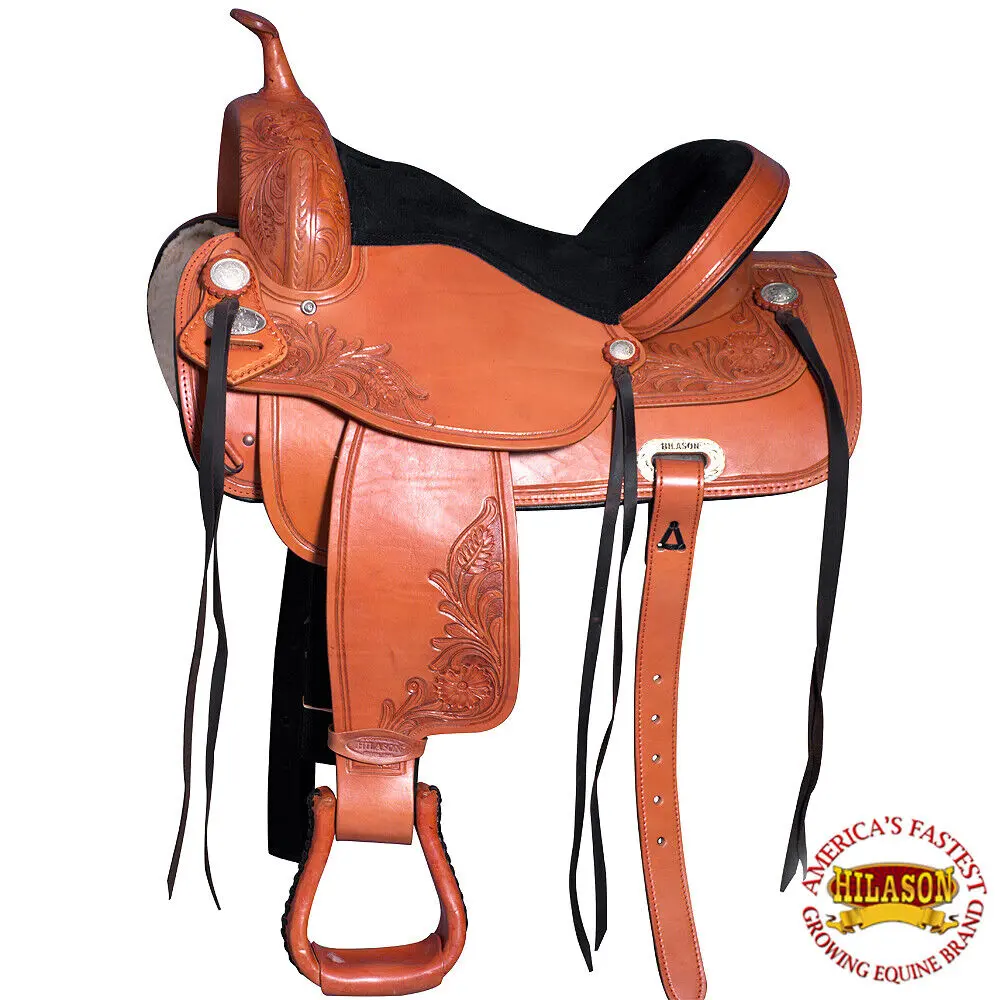 Hilason Western Horse Treeless Trail Saddle American Leather 1