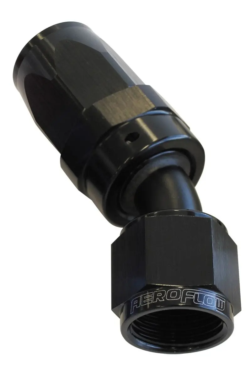 An-8 Black Anodized 30° Swivel Hose Fitting – Tapered Series 1