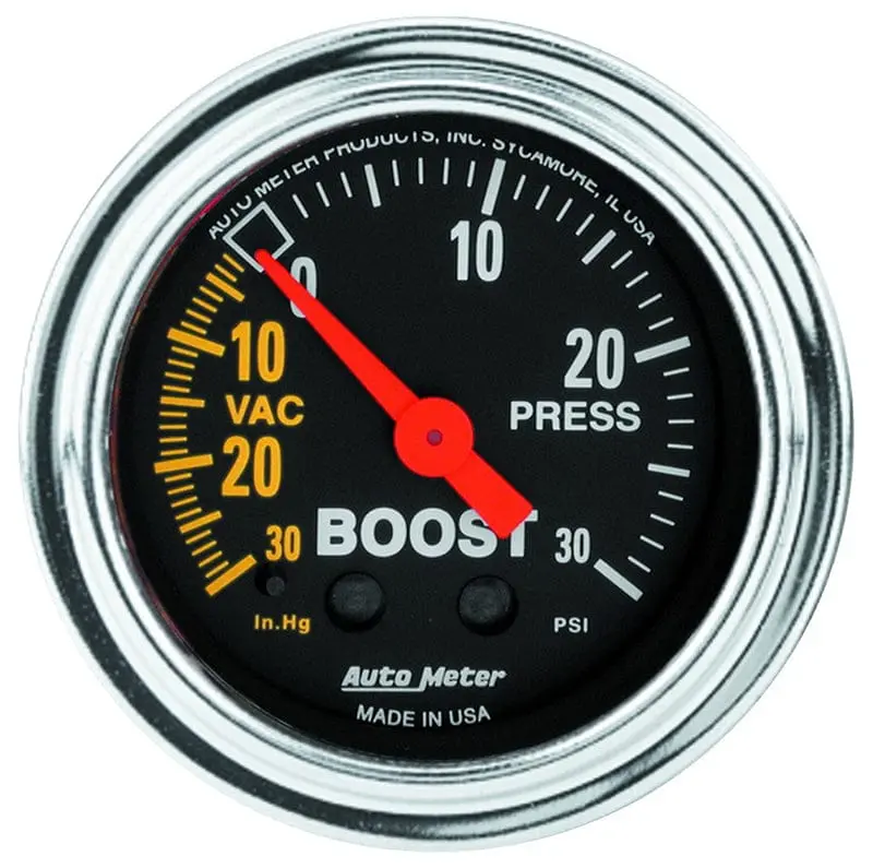 Autometer Au2403 Traditional Chrome Boost And Vacuum Gauge – 2-1/16" Dial 1