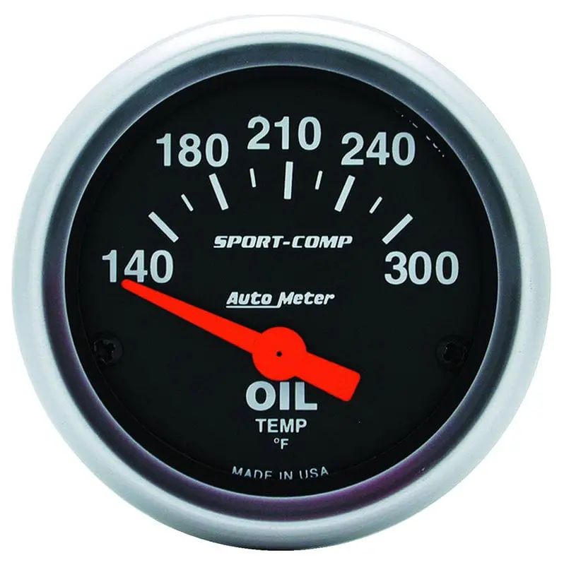 Autometer Sport-Comp Oil Temperature Gauge – 2-1/16" Dial (Au3348) 1
